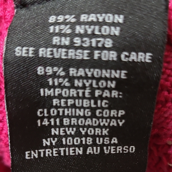 NWT Premise Fuchsia Pink Sleeveless Crochet Sweater & Scallop Bottom Y2K XL - Picture 8 of 9